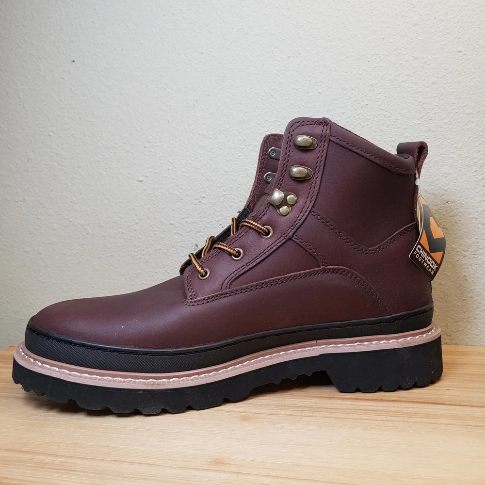 Chinook Mens Size 13 Workhorse II Leather Work Boots Brown Electrical Hazard NEW